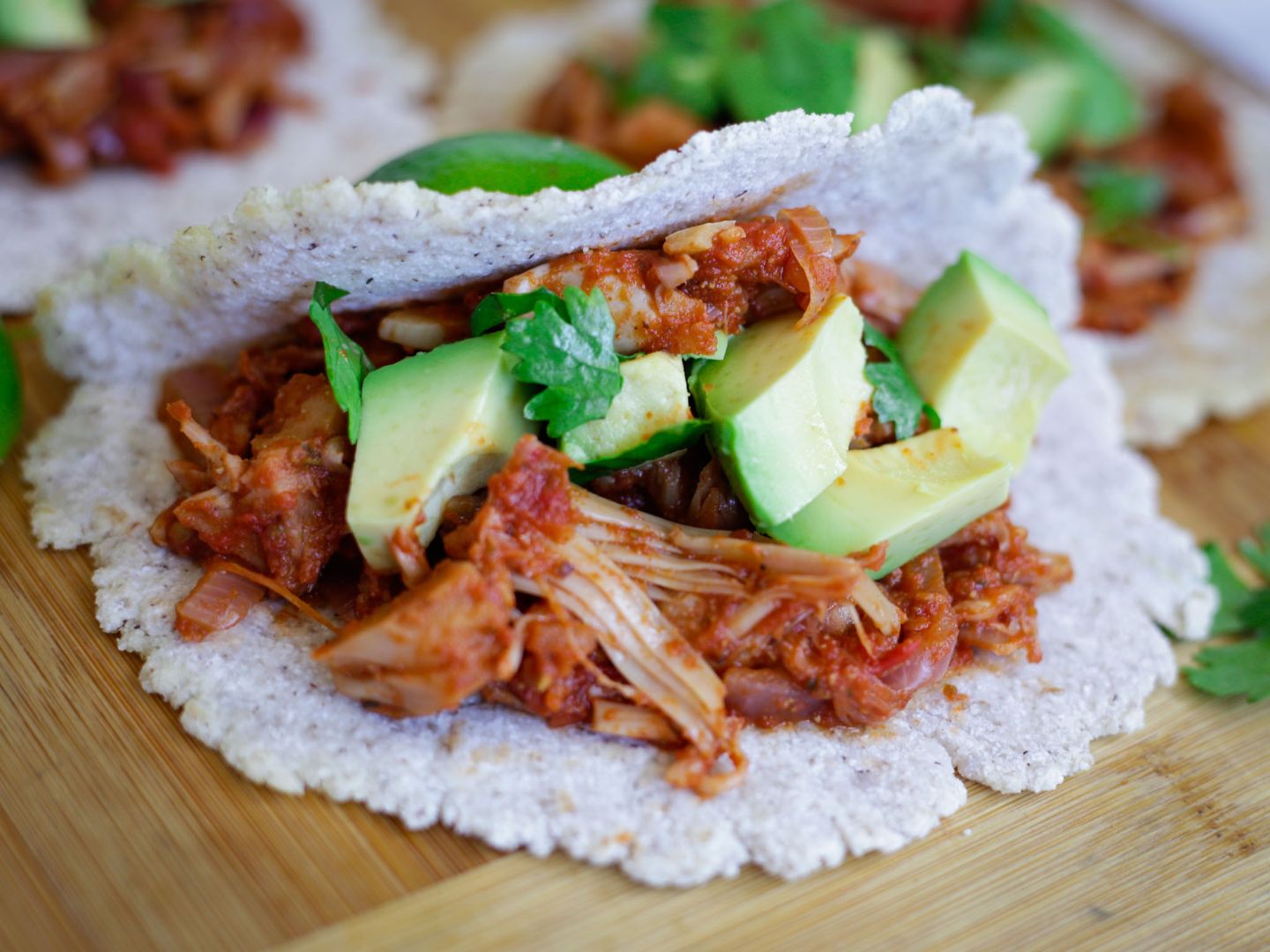 Jackfrucht Tacos Nahaufnahme